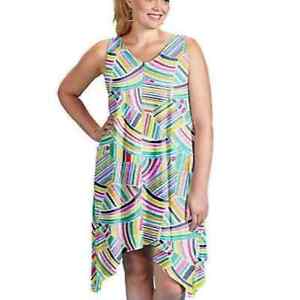Fresh Produce Sundrenched Lydia Abstract Art  Asymmetrical bottom Dress Size 3X