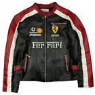 Men's Ferrari Red 90's Biker Formula F1 Genuine Cowhide Leather Biker Jacket