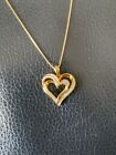 14k yellow gold 1/10 cttw dia pendant heart necklace 18 