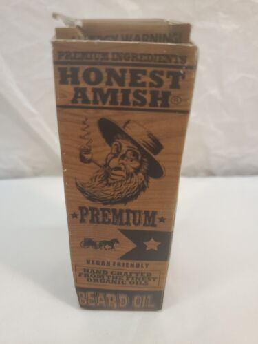 Honest Amish PREMIUM Organic Beard Oil 2 fl oz  New. Distressed Packaging