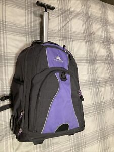 High Sierra Rolling Book-bag, Carryon, Laptop Bag, Backpack Purple & Grey School