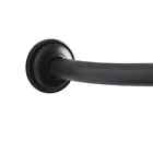 Bath Bliss 42-72 in. Curved Shower Curtain Rod Water Rust Resistance Matte Black