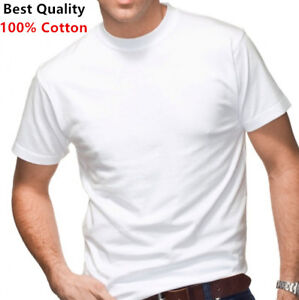 New 12 Pack Men's 100% Cotton Tagless T-Shirt Undershirt Tee Plain White S-XL