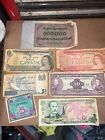 Circulated Lot of 7 Foreign Banknotes World Paper Money Currency