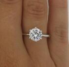 1 Ct Classic 6 Prong Round Cut Diamond Engagement Ring I1 H White Gold 18k