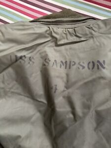 USS SAMPSON SEVERE COLD WEATHER DECK JACKET EARLY WWII NO LINING OR HOOD