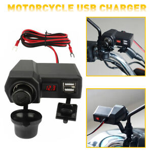 12V Waterproof Motorcycle Accessories Dual USB Charger Power Port Adapter Socket