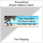 60 Return Address Labels Personalized Printed 3/4 x 2 1/4 Beach Scene