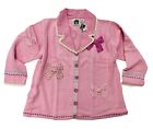 Storybook Knits Womens Cardigan Sweater 3XL Vintage New Old Stock Pink With Bows