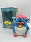 1999 Furby Baby 70-940 W/ Tags Blue & White w/ Pink Fur Stripe Tested Working