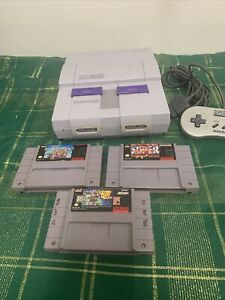 New ListingSNES Console Bundle /w 3 Games- Street Fighter 2 & Mario Kart, Scooby - Untested