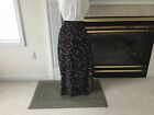 Vintage Sag Harbor black abstract 100% polyester midi skirt