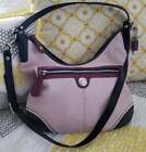 Coach Laura Pebbled Leather Bag Crossbody Lilac Purple Navy 15148 Authentic Exce