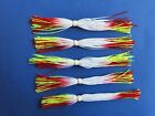 5 Silicone Skirt White/Chart Red Tip 5-213-215 Fish Lure Spinnerbait  jig Tab