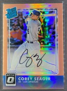 New Listing2016 Donruss Optic Corey Seager Auto /99 RC ORANGE HOLO PRIZM Rated Rookie