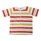 Tea Collection Boys Shirt Size 8 Henley Short Sleeve Rust Tan Ivory Stripes