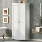 New ListingTall Storage Cabinet Bathroom Cabinet with Adjustable Shelf and Two Doors