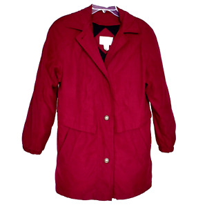 Jacqueline Ferrar Women's Red Trench Coat Size Small