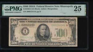 AC 1934A $500 FIVE HUNDRED DOLLAR BILL Minneapolis PMG 25 comment