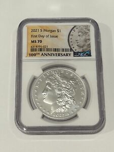 2021-S Morgan Silver Dollar $1 NGC MS 70 * FDOI First Day of Issue