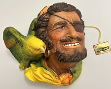 Vtg Bossons Chalkware Head Buccaneer Pirate With Parrot England 1964