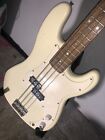 Vintage 90s Fender Squire Precision Bass; Blond & Antique White Precision Bass