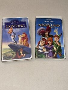 New ListingLot Of 2 Kids VHS Movies Peter Pan, The Lion King, Walt Disney Excellent