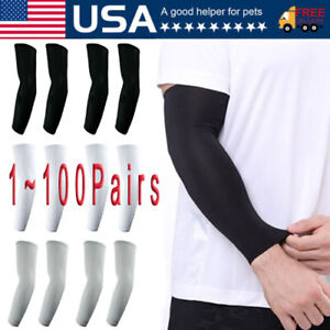 100 Pairs Cooling Arm Sleeves Cover UV Sun Protection Outdoor Sports Basketball