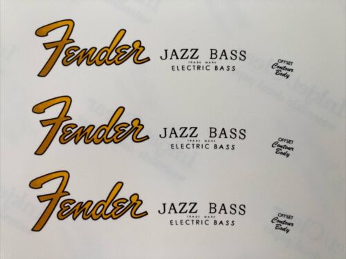 60s Fender Jazz Bass Headstock Decal (3 pcs.)