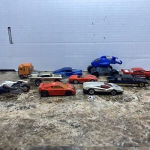 Lot Of 10 Loose Hot Wheels Cars Plus Semi Truck Different Dates See All Pics