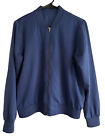 Vero Moda Satin Bomber Jacket Deep Blue Soft Fabric Full Zip Women Size M