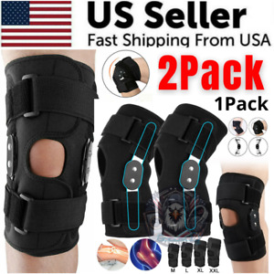 Hinged Knee Brace Compression Sleeve Joint Support Open Patella Stabilizer Wrap