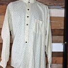 Old West Cowboy Shirt Mens XL Yellow Banded Collar Classic Reenactment Pullover