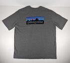 Patagonia Responsibili-tee Mens Size XXL Gray Graphic Logo T-shirt Front Pocket