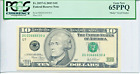 2003 $10 Federal Reserve Note PCGS Gem New 65PPQ Fancy QUAD RADAR #DG03666630A