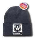 NEW BULL DOG DISOBEY FUNNY HIPSTER MMA HIP HOP SNOWBOARD SKI LONG BEANIE HAT ONE