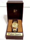 Running Vintage Pulsar Y147-6009 Quartz Date Wrist Watch w/ Speidel Stretch Band