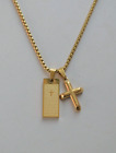 Cadena de Titanium en Oro 10K Para Hombre Mujer Crucifijo Cruz Medalla Pendiente