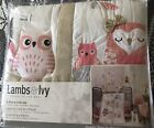 Lambs & Ivy Family Tree 4-Piece Crib Bedding Set - Owl -Pink, Gray, White, Coral