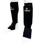 Sedroc Karate Shin Instep Guards MMA Padded Leg Sleeves for Sparring Protection