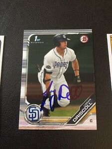 Logan Driscoll Signed 2019 Bowman Draft Auto San Diego Padres Tampa Bay Rays
