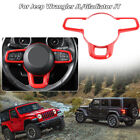 Car Steering Wheel Cover Trim Accessories For 2018-2023 Jeep Wrangler JL JT Red (For: Jeep Gladiator)