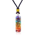 Orgone Chakra Healing Pendant with Adjustable Cord – 7 Chakra Stones Necklace...