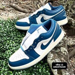 Nike Air Jordan 1 Low SE Shoes White Industrial Blue FN5214-141 Men's Multi Size