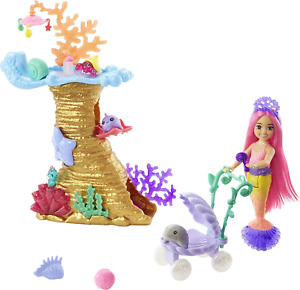 Barbie Mermaid Power Doll & Playset, Chelsea Mermaid Doll with 4 Sea Animal Pets