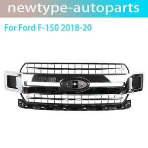 For 2018-2020 Ford F-150 Front Radiator Grille Assembly Chrome JL3Z-8200-EA (For: 2020 F-150 XLT)