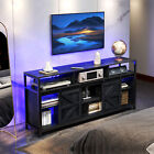 New ListingRGB LED TV Stand Wood with Charging Station 70