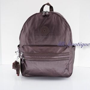 NWT Kipling BP4194 Bouree Backpack School Bag Nylon Popping Purple Metallic $114
