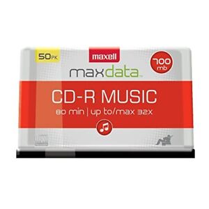 Maxell 625156 - CDR80MU50PK 80-Minute Music CD-Rs (50-ct Spindle) (Red)