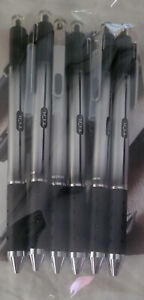 TUL Retractable Gel Pens, Medium, 0.7 mm, Gray Barrel/Black Ink 6 pk SHIPS FREE